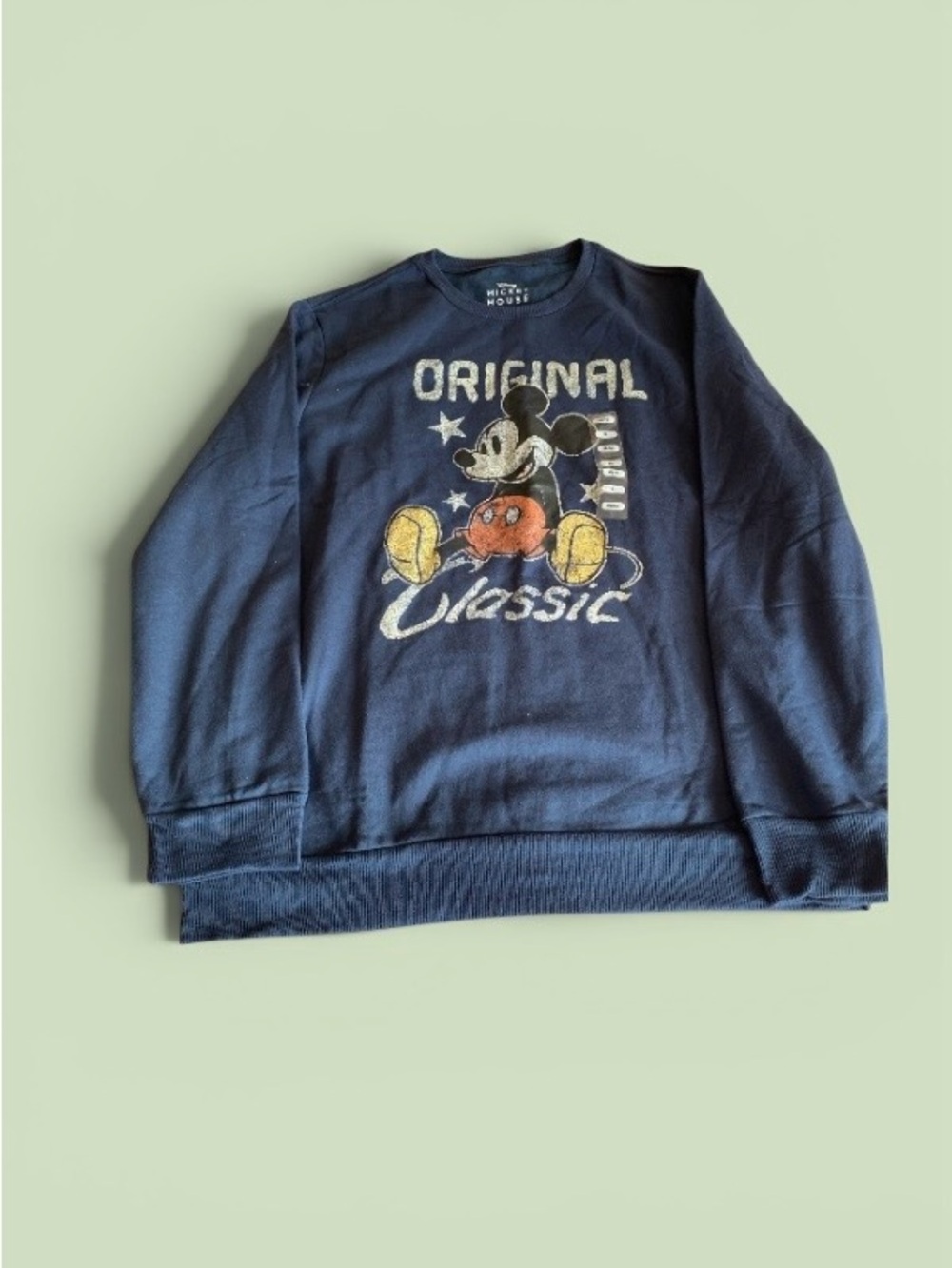 Disney Navy Crewneck Sweatshirt with Vintage Mickey Graphic